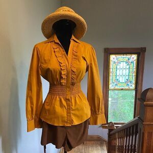 Worthington BOHO Button Up Shirt Tunic Grunge Twee Small